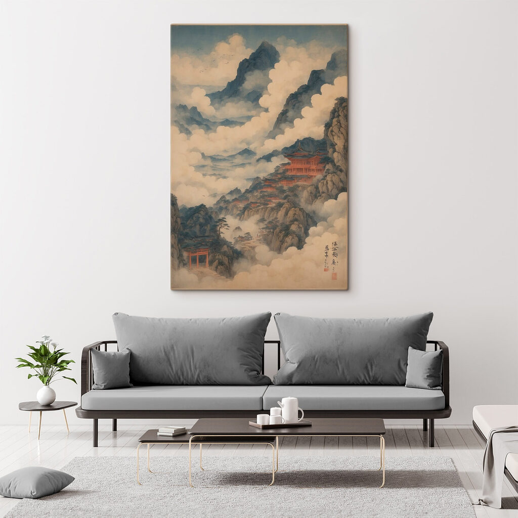 Bergtempel zwischen weißen Wolken — Interieur 1