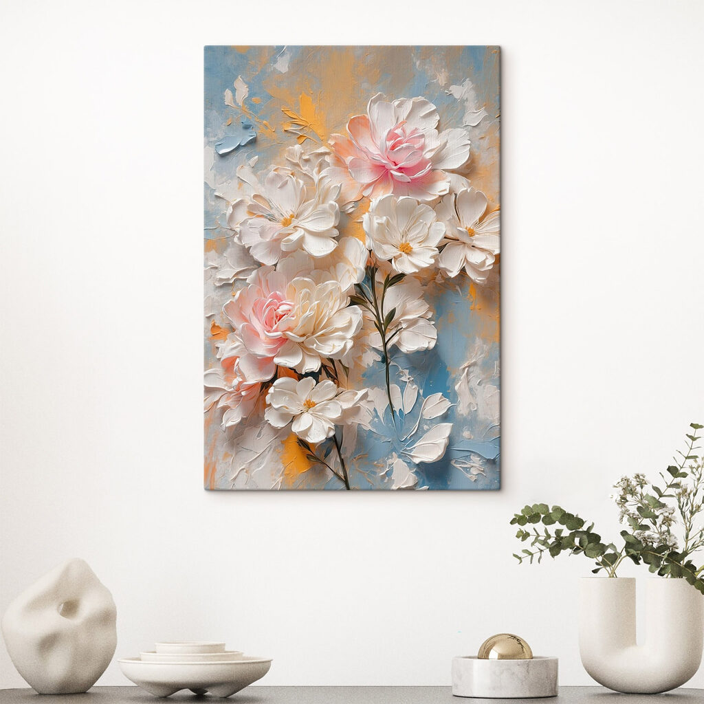 Rosa Blüte in Eisblau — Interieur 2