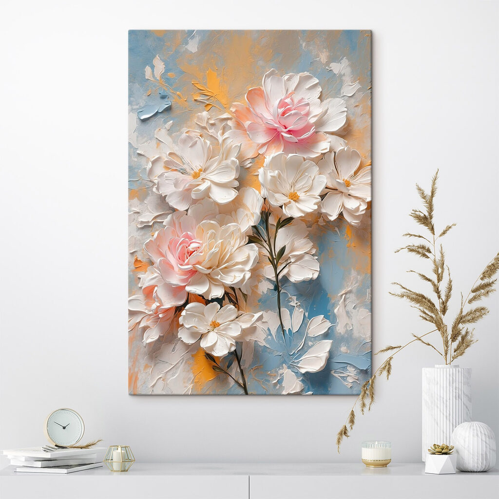 Rosa Blüte in Eisblau — Interieur 1