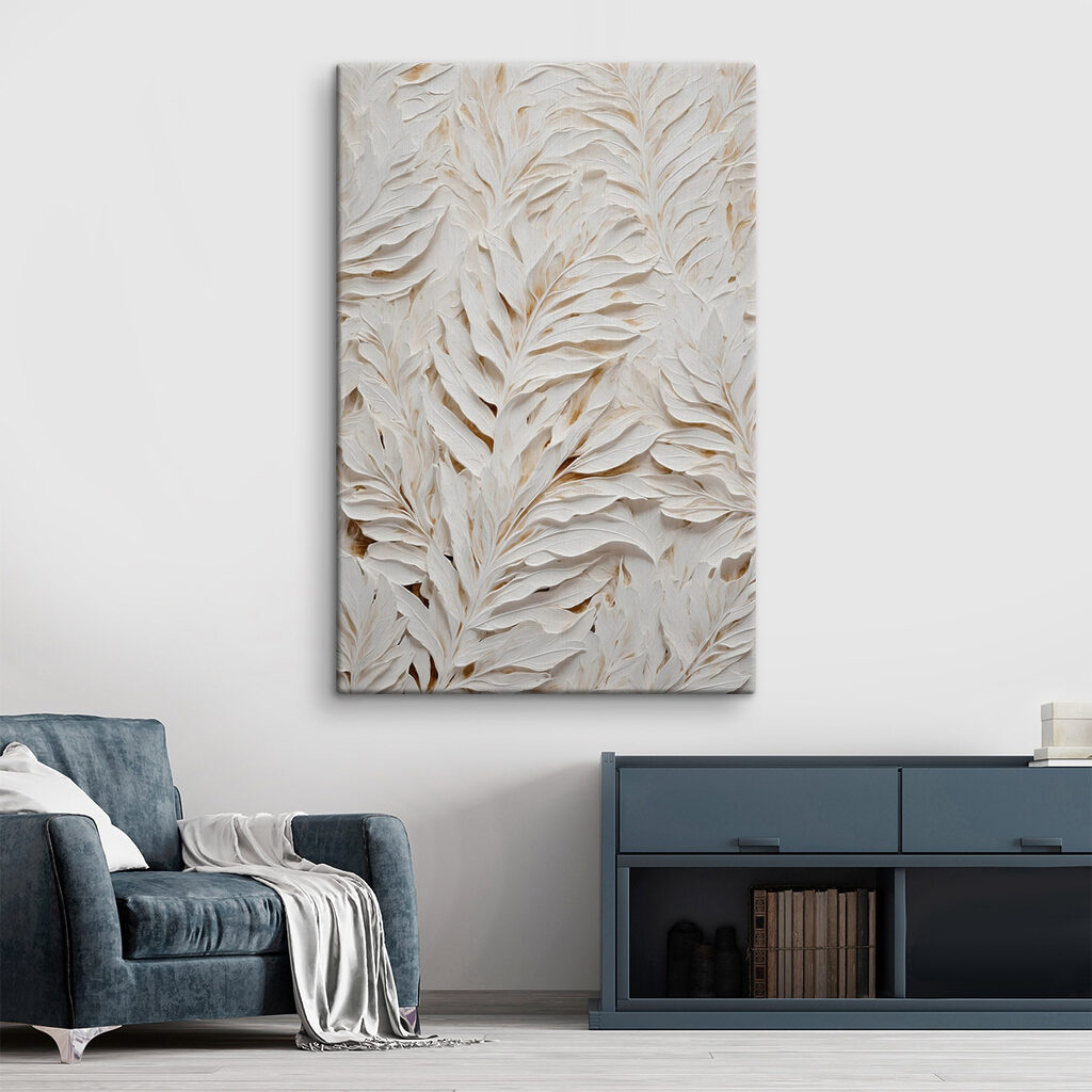 Weiße Blattranken mit Schatten — Interieur 2
