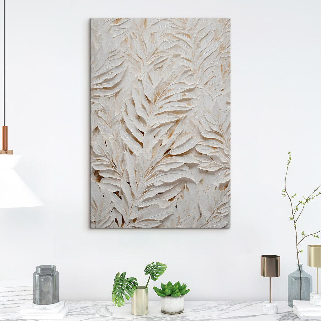 Weiße Blattranken mit Schatten — Interieur 3