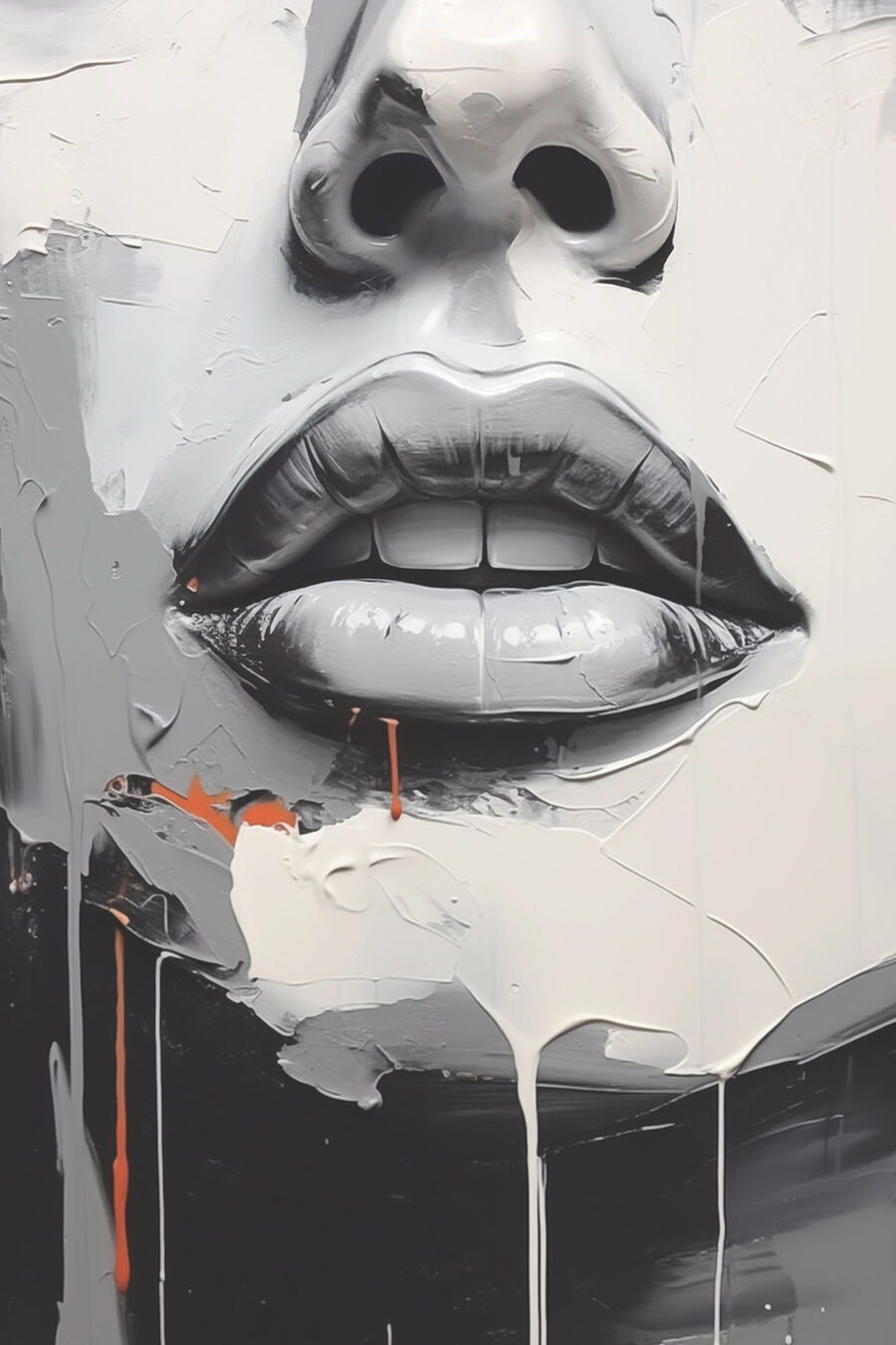 Dunkle Lippen in Grau — ganzes Design