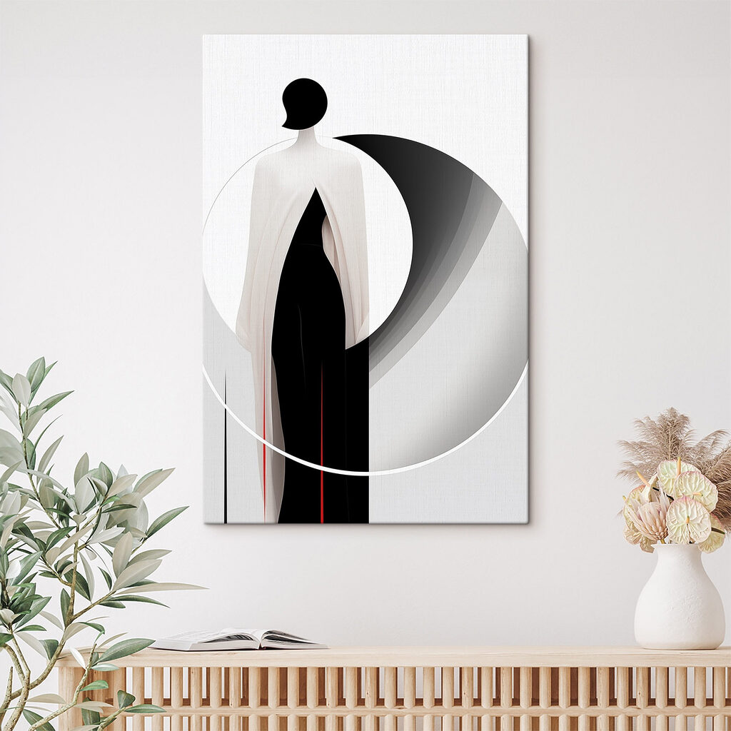 Silhouette vor grauem Fächer — Interieur 1