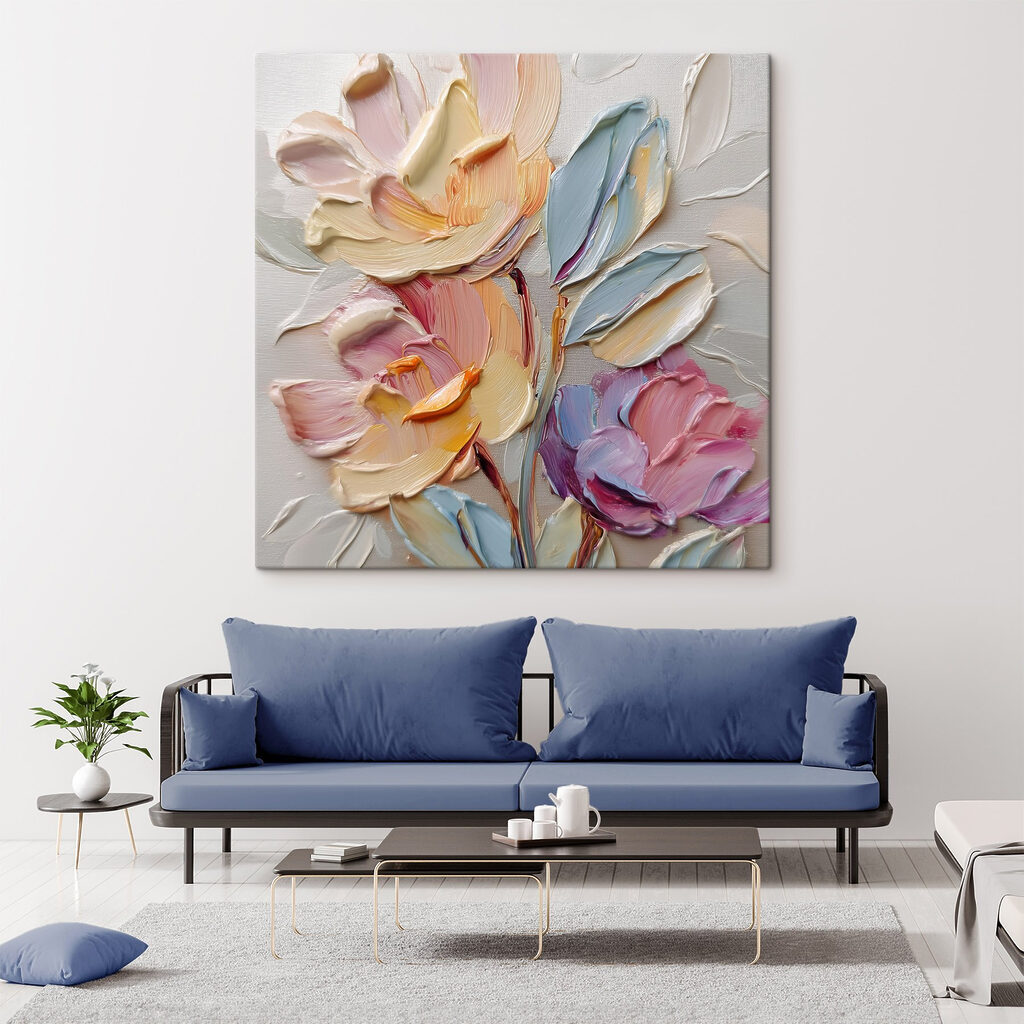Pastellblumen in breiten Strichen — Interieur 1
