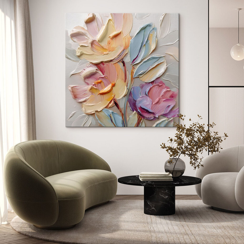 Pastellblumen in breiten Strichen — Interieur 2