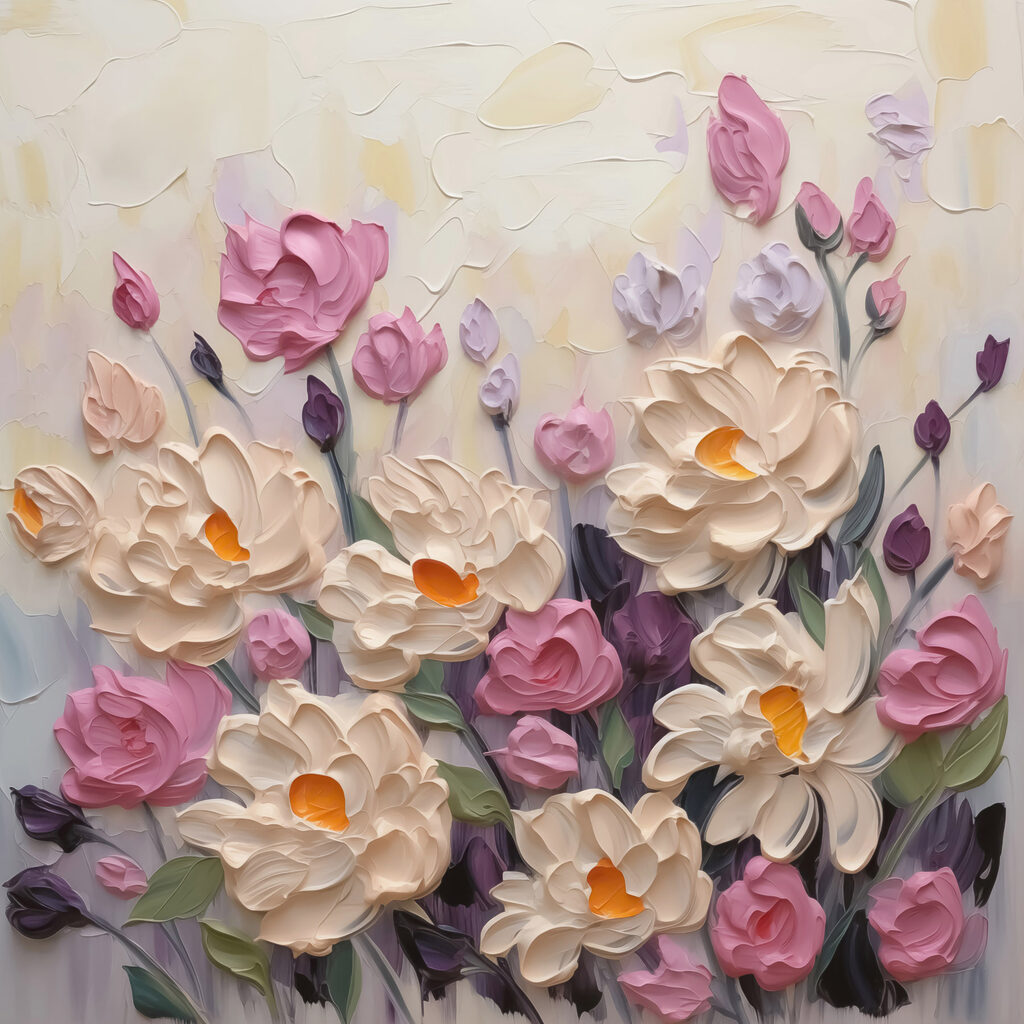 Rosa Blüten in Pastell — ganzes Design