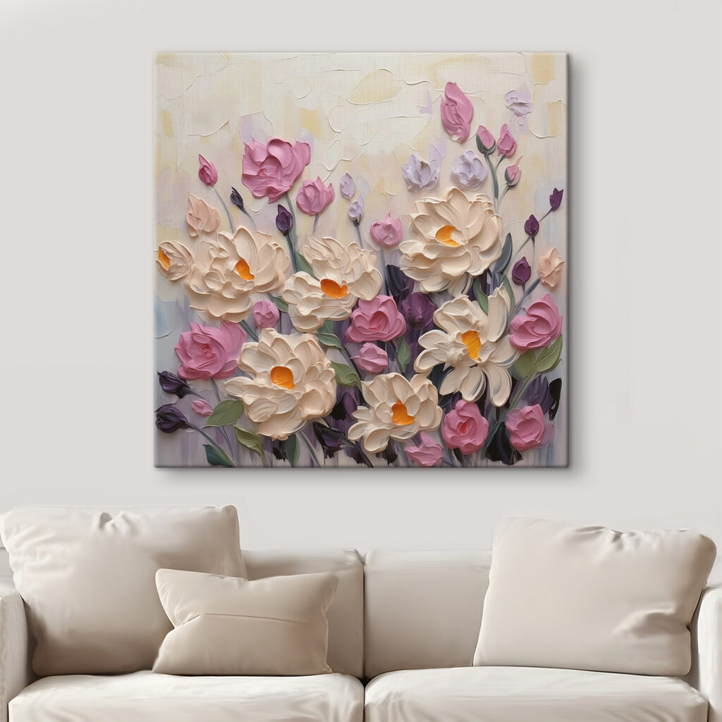 Rosa Blüten in Pastell — Interieur 1