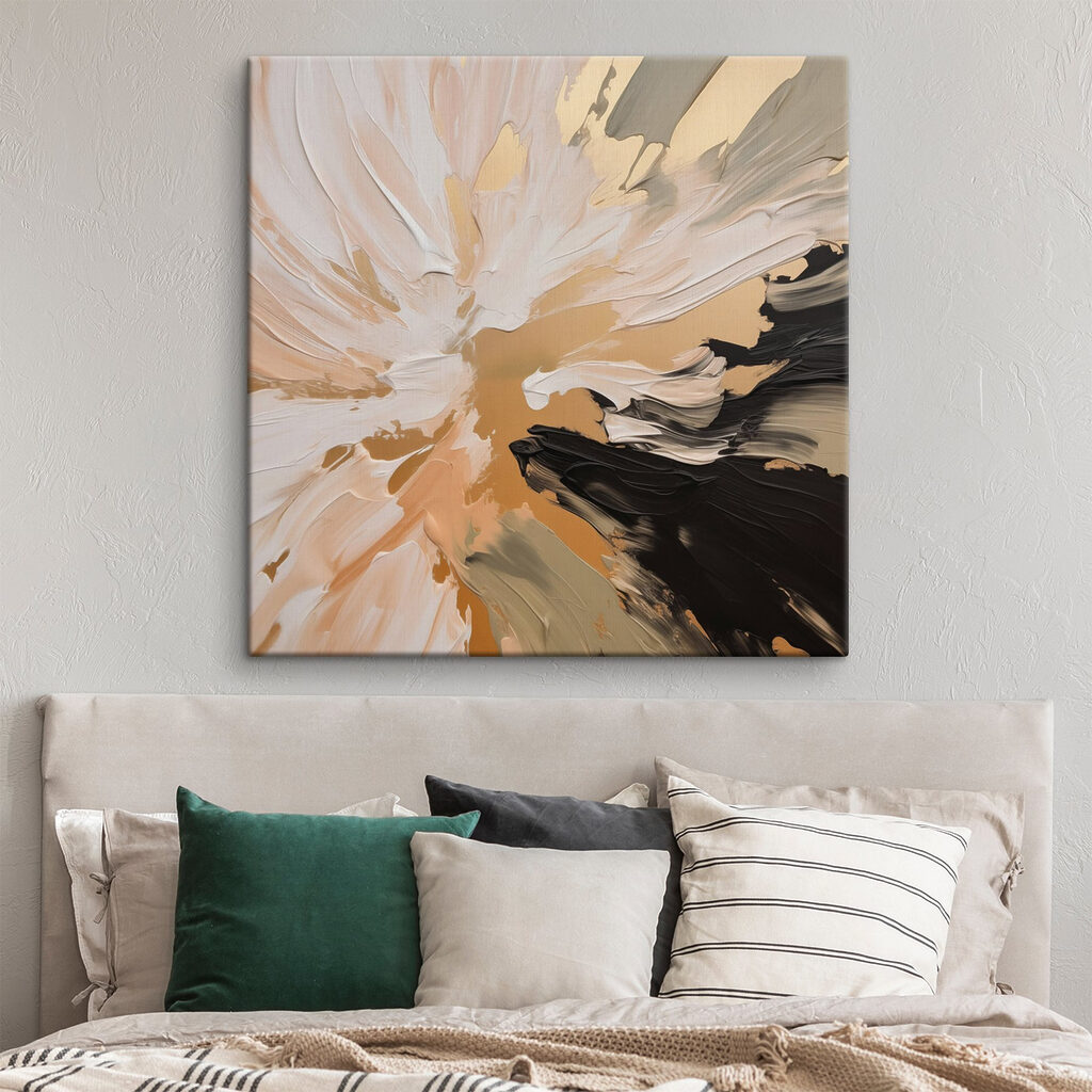 Sandfarbener Fächer mit Schwarz — Interieur 1