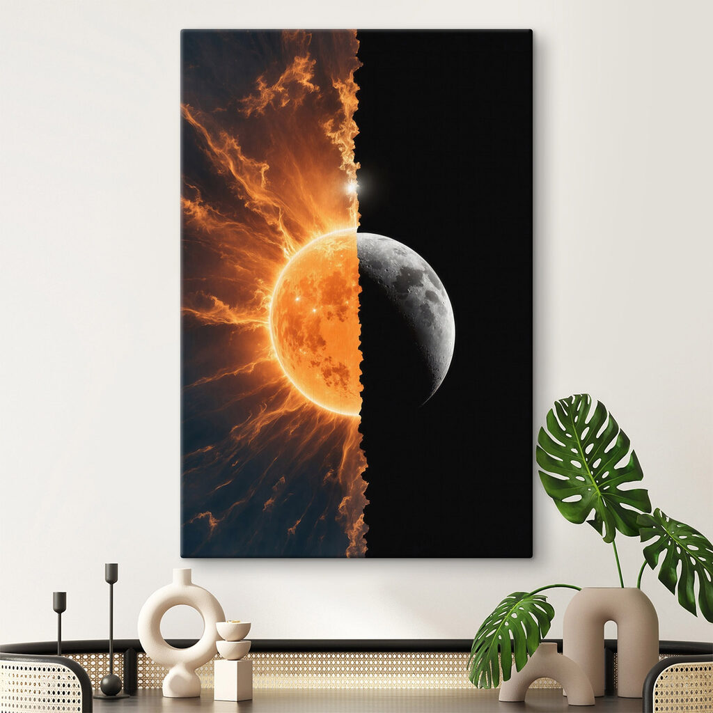 Sonne trifft Halbmond in einem Interieur