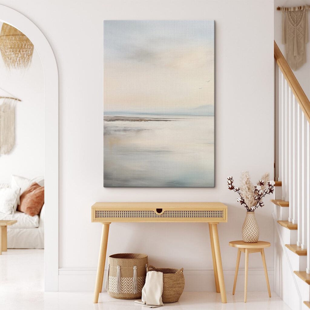 Blasses Meer in Sandtönen in einem Interieur