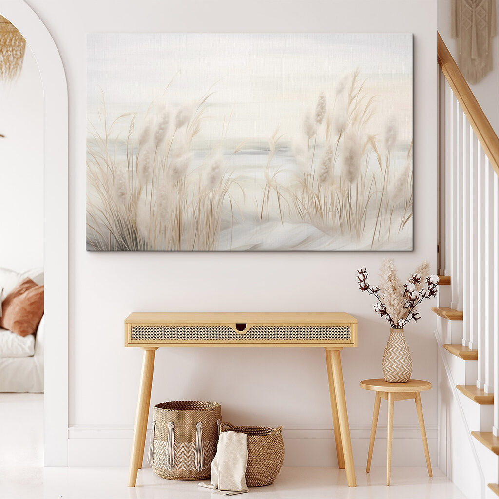 Gräser am stillen Meer in einem Interieur