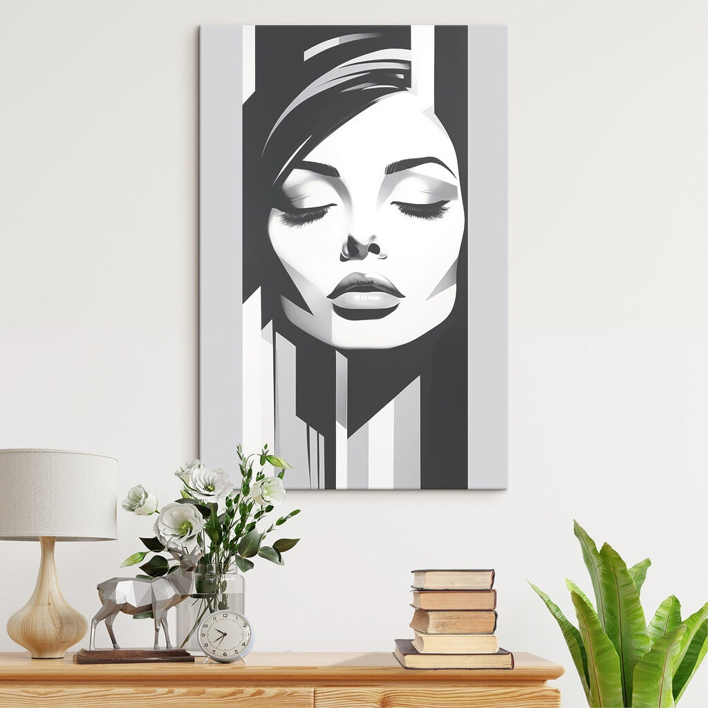 Monochromes Gesicht in einem Interieur
