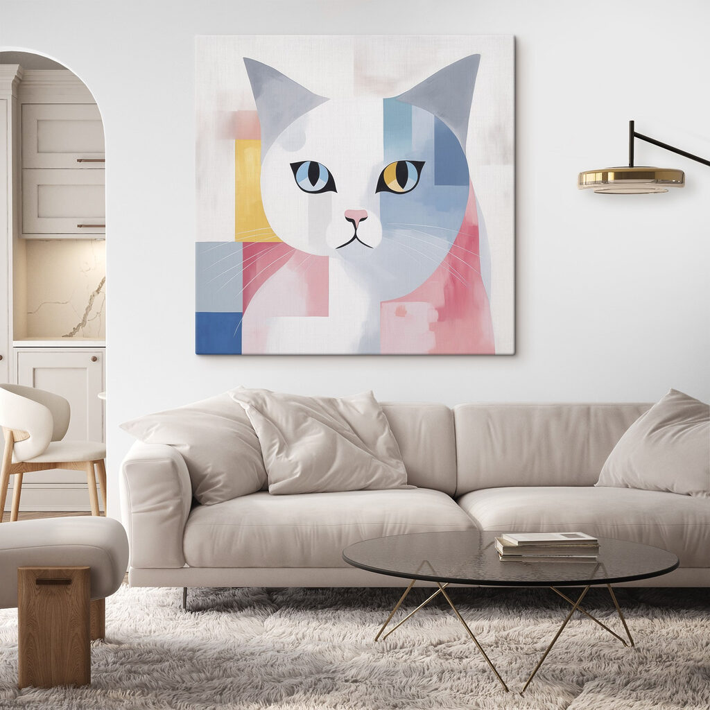 Pastellkatze mit zweifarbigen Augen — Interieur 2