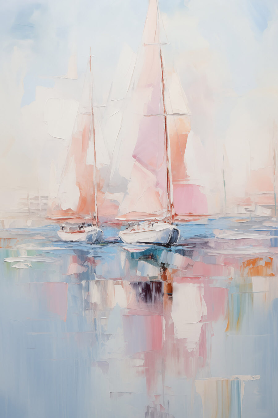 Segel im blassen Hafen — ganzes Design