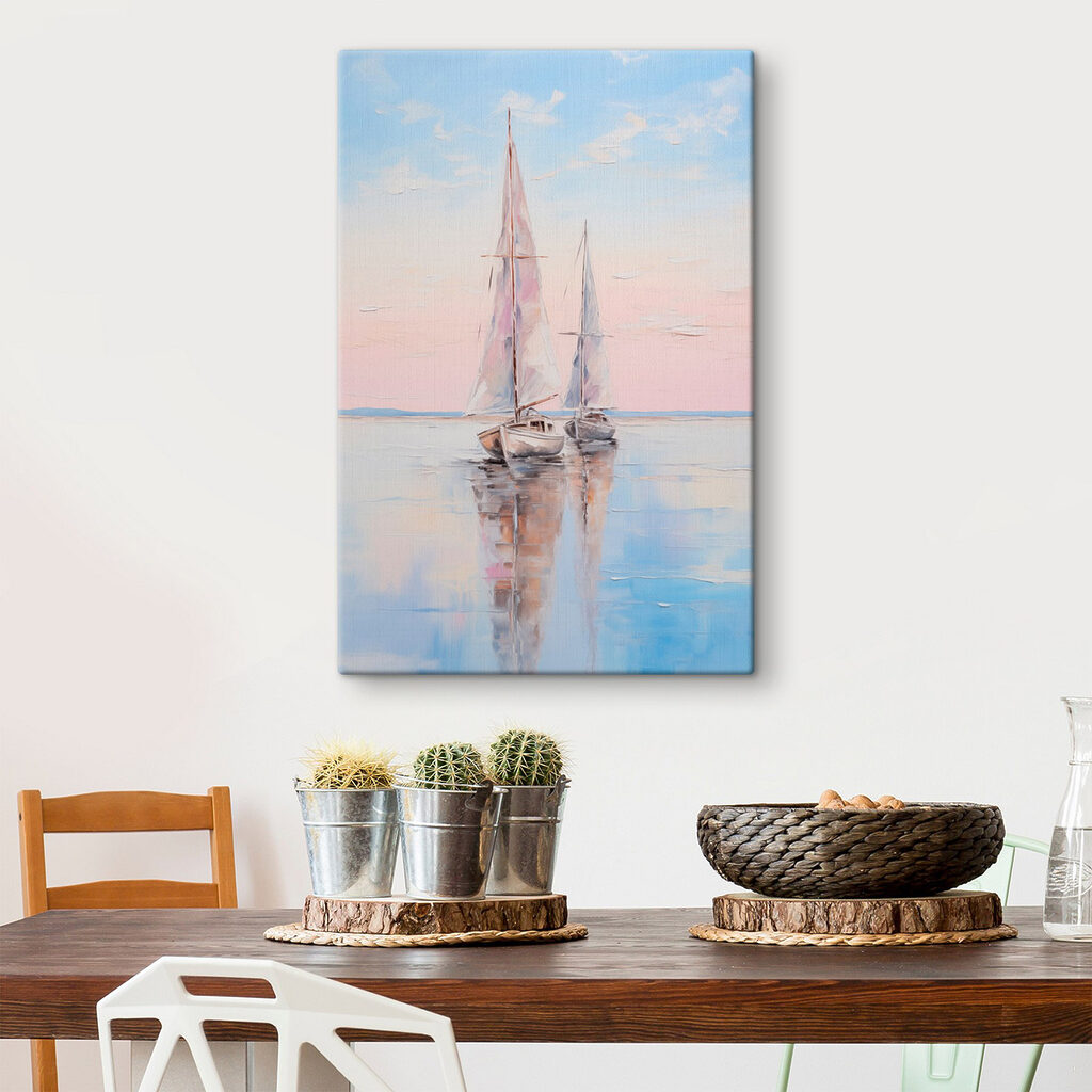Zwei Segelboote unter Pastellhimmel — Interieur 2