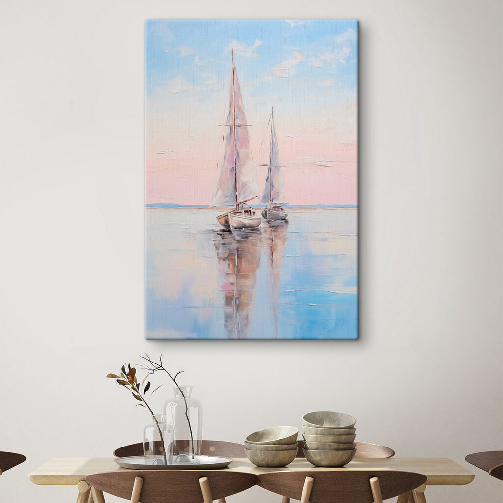 Zwei Segelboote unter Pastellhimmel — Interieur 1