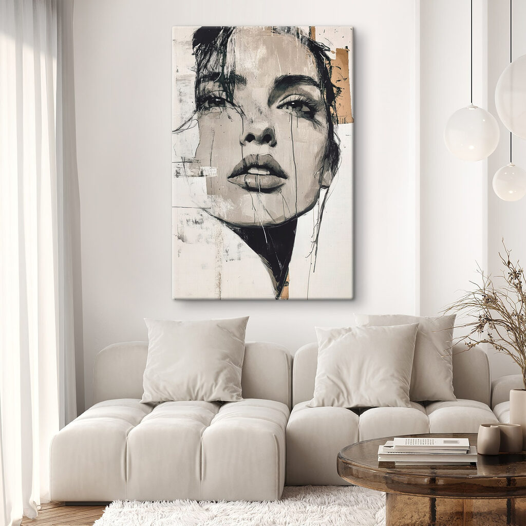 Monochromer Blick im Linienspiel in einem Interieur