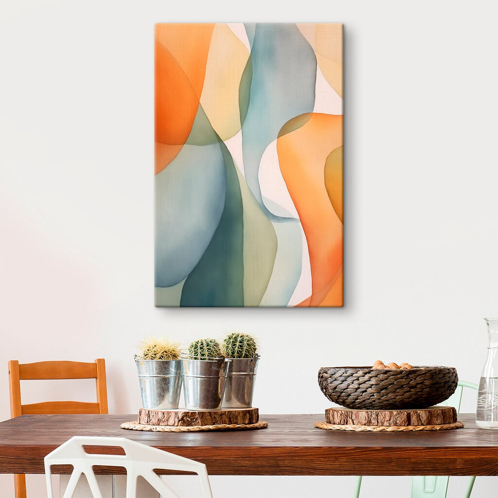 Blaue Bögen auf Pfirsich — Interieur 1