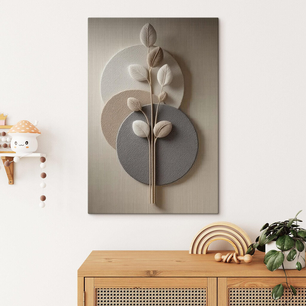 Blatt und Kreis in einem Interieur