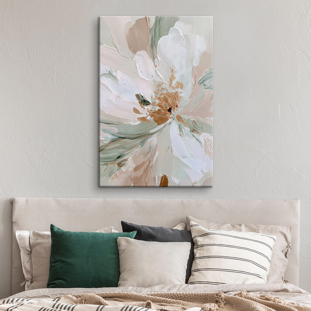 Weiße Blütenblätter mit Farbtupfern — Interieur 2
