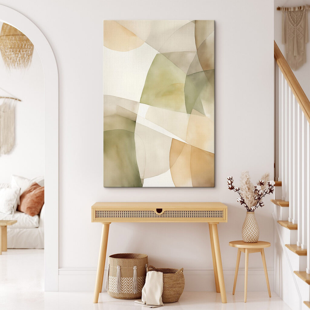 Sanfte Grüntöne in Schichten in einem Interieur