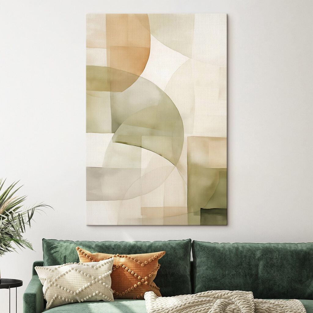 Sanfte Bögen in Olivgrün in einem Interieur