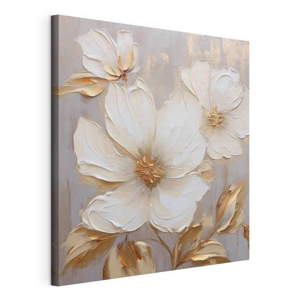 Magnolie mit goldenen Blättern, gespannte Leinwand mit umlaufender Kante