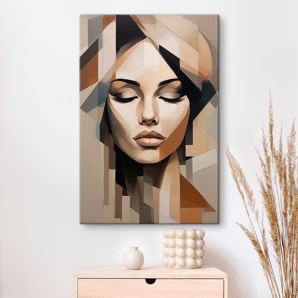 Stilles Gesicht in Sandgeometrie in einem Interieur