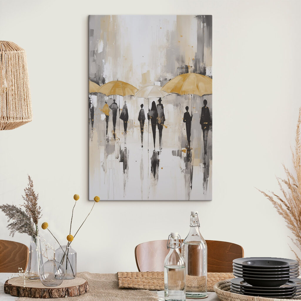 Gelbe Schirme über Spaziergängern — Interieur 2