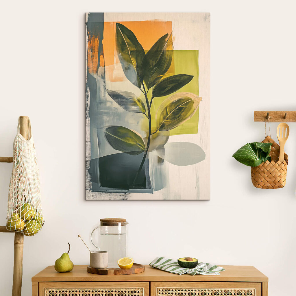 Grüner Zweig über Orange — Interieur 2