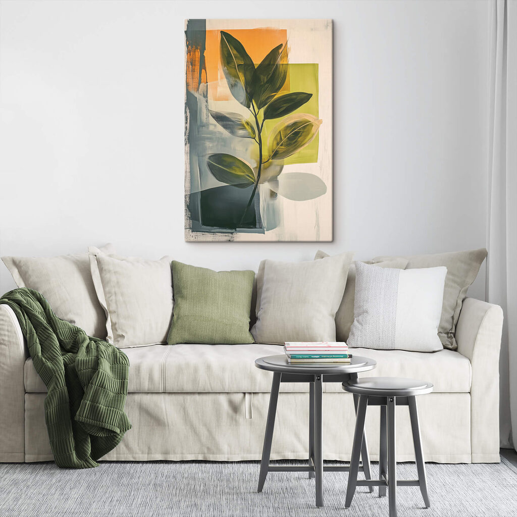 Grüner Zweig über Orange — Interieur 3