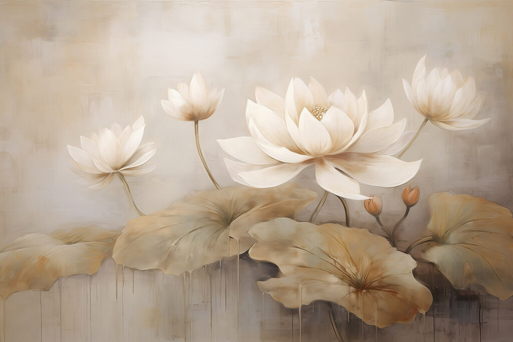 Lotus in sanftem Licht — ganzes Design