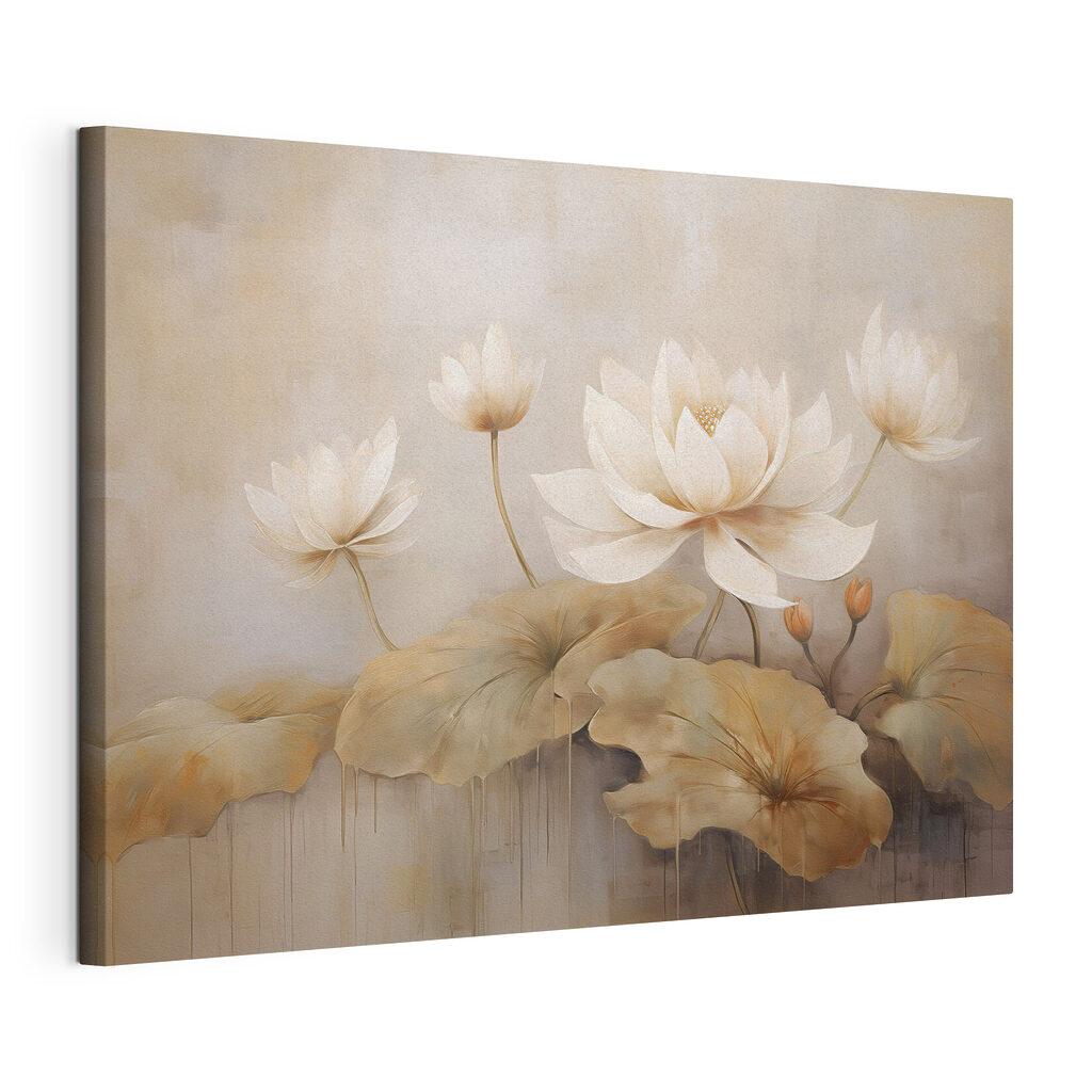 Lotus in sanftem Licht, gespannte Leinwand mit umlaufender Kante