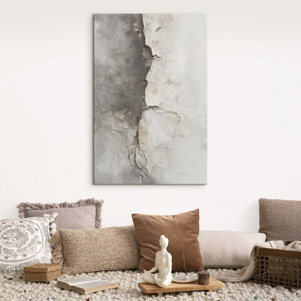 Riss im Grau in einem Interieur