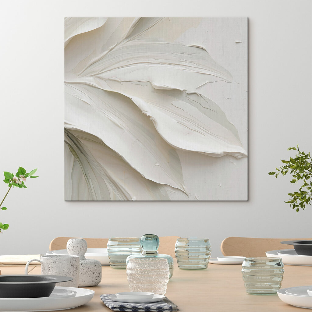 Aufgefächerte Blattformen in einem Interieur