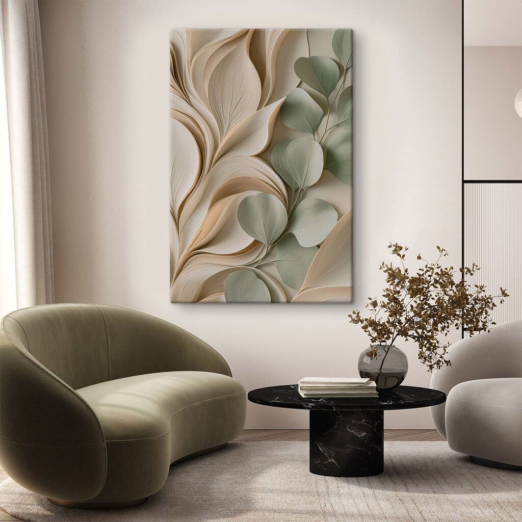 Weiße Blattströme neben Salbei in einem Interieur