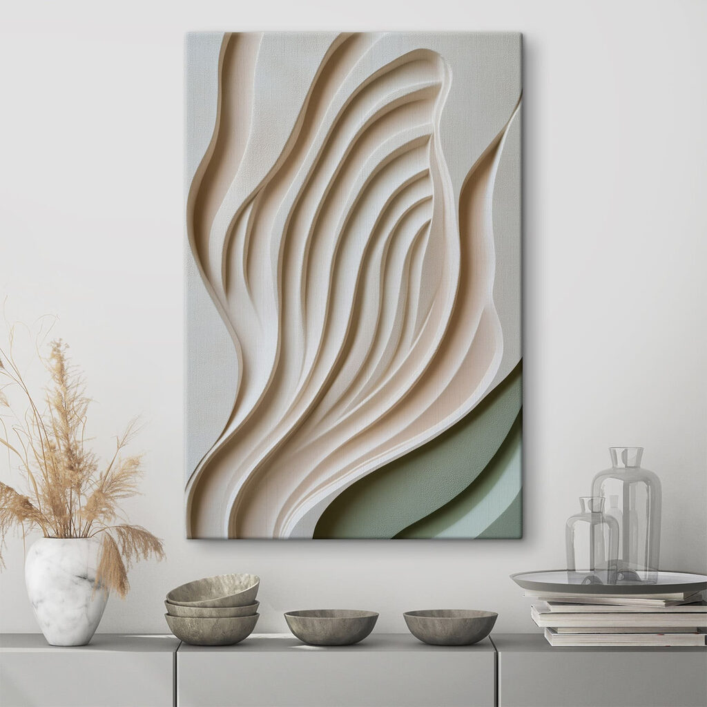 Blasse Rillen auf Grün in einem Interieur