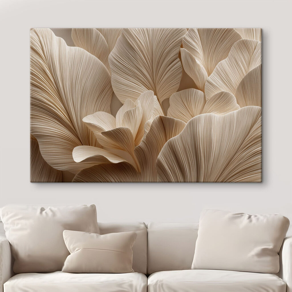 Wellige Fächer in Beige in einem Interieur