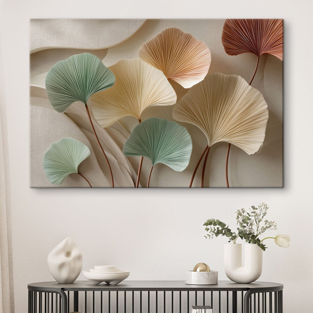 Fächer im Gleichgewicht in einem Interieur