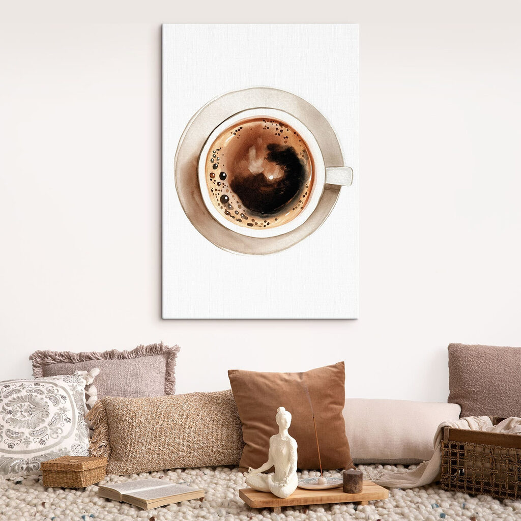 Kaffeeschaum von oben in einem Interieur
