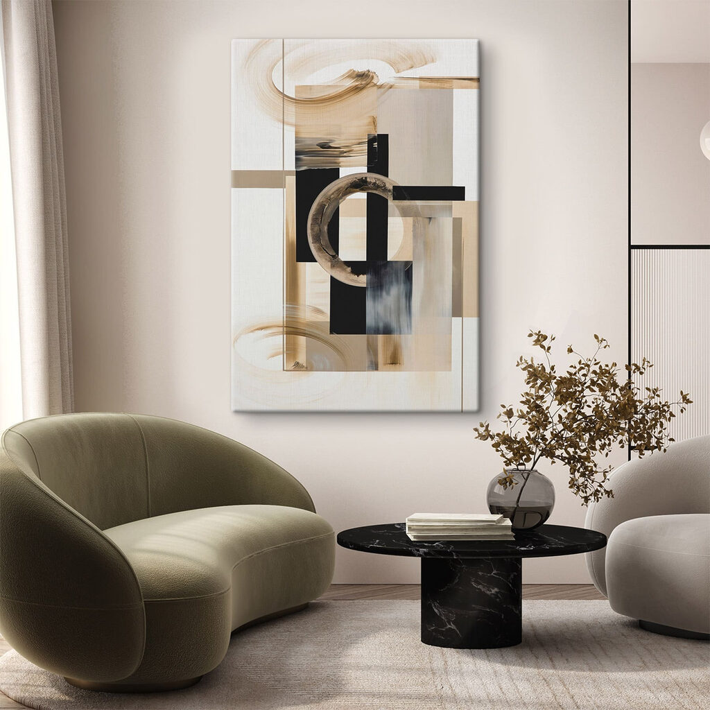 Goldene Kreise zwischen Anthrazit — Interieur 1