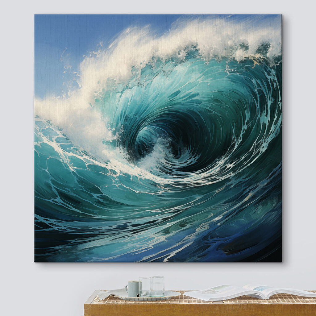 Tiefblaue Welle mit Schaum — Interieur 1