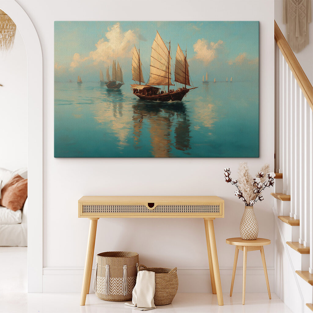 Segelboote auf stillem Meeresglanz — Interieur 1