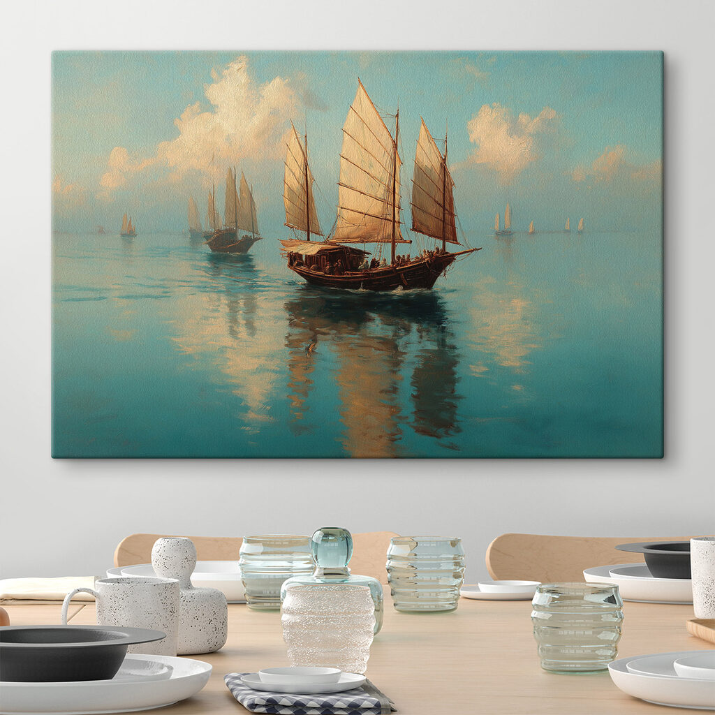 Segelboote auf stillem Meeresglanz — Interieur 2