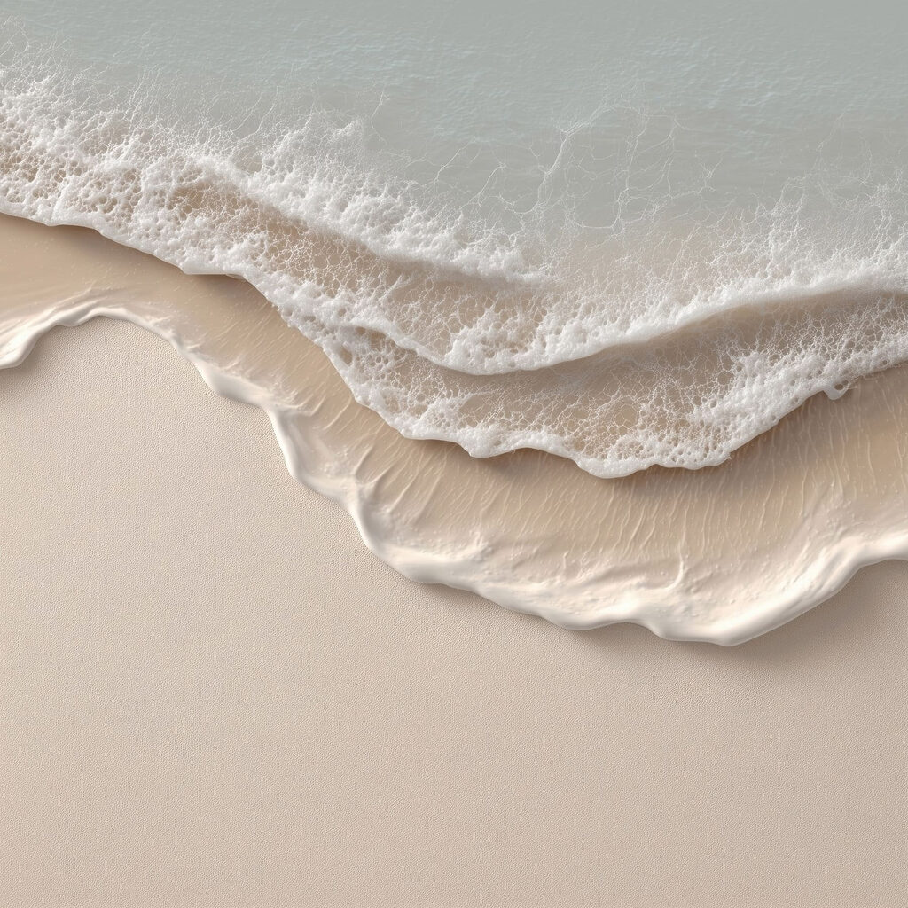 Schaumrand über Sand — ganzes Design