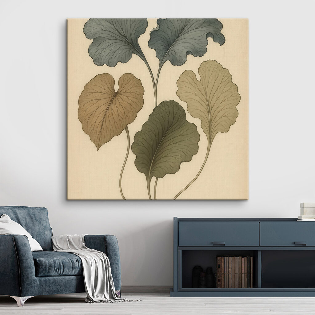 Gewellte Blätter in Olivgrün — Interieur 2