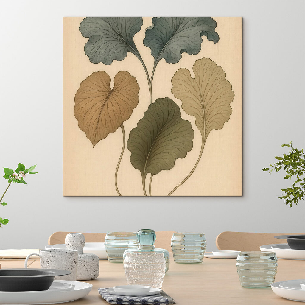 Gewellte Blätter in Olivgrün — Interieur 3