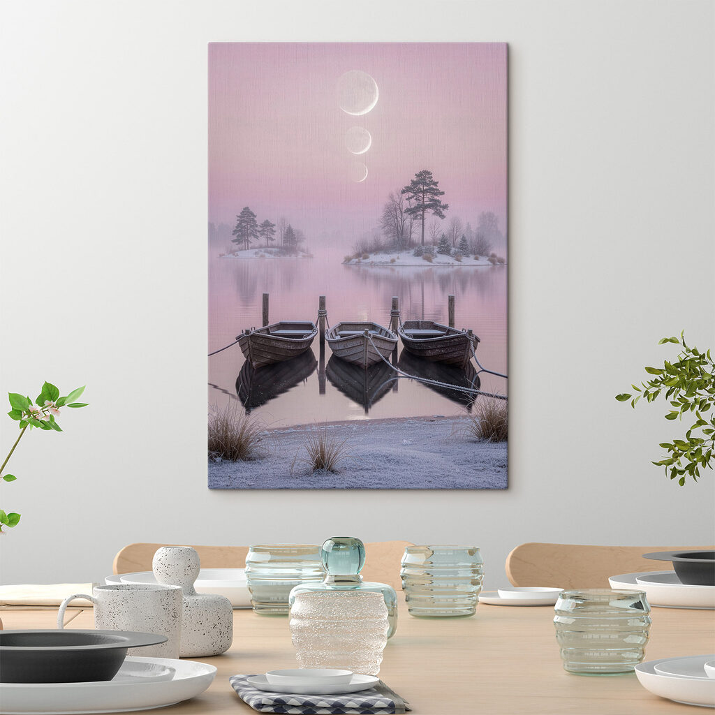 Drei Ruderboote unter Mondbögen — Interieur 3