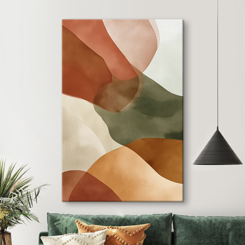 Erdfarben fließen ineinander in einem Interieur