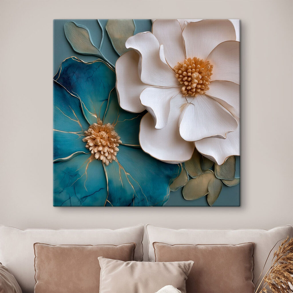 Weiße Blume neben Blau — Interieur 2